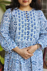 Blue Wildflower Print Mix Dress